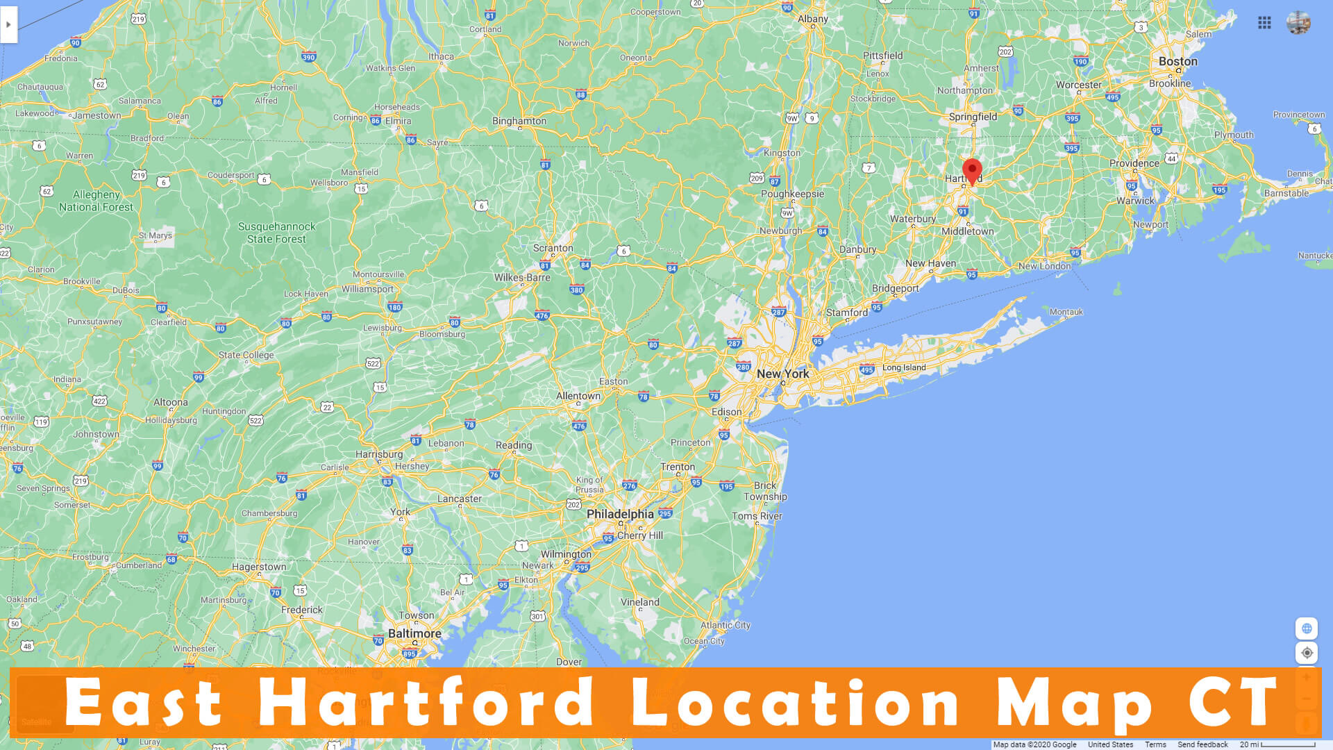 East Hartford Location Map Connecticut